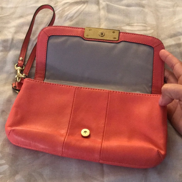 Coral Coach Clutch Wristlet - Picture 3 of 6